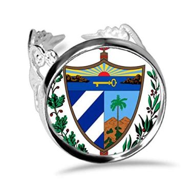 Imagem de DIYthinker Anel de noivado de casamento ajustável com emblema Nacional Cuba