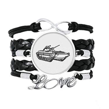 Imagem de OFFbb-USA Line Military Art Deco Presente Pulseira Fashion Acessório Amor Pulseira de Couro Trançado para Presente