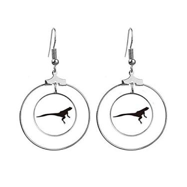 Imagem de Brincos de argola com desenho de animal Lizad preto com argola