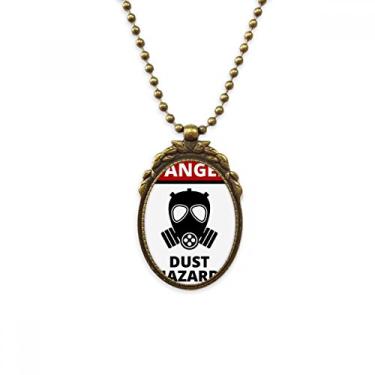 Imagem de DIYthinker Símbolo de perigo de poeira, placas de aviso, colar antigo, pingente de contas vintage