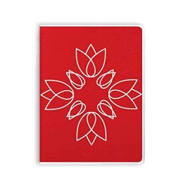 Imagem de Caderno de folhas de flores com estampa de flor, capa de goma
