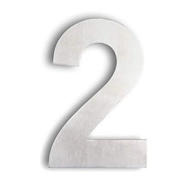 Imagem de Placa de porta flutuante 3D de 15,24 cm com número de placa de porta de 0 a 9, aço inoxidável níquel escovado digital, montagem com parafuso, para hotéis de endereço de e-mail em casa, ao ar livre, antiferrugem, durável