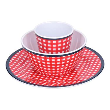 Imagem de Conjuntos de pratos e tigelas, conjunto de louça leve, 3 peças/conjunto para presente de boas-vindas, para restaurantes e hotéis