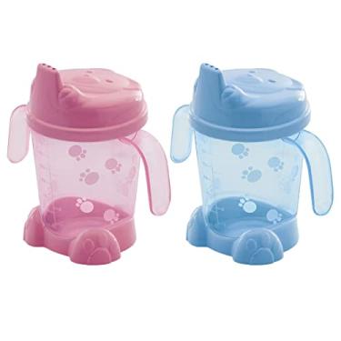 Imagem de Copinho Ursinho com Pézinhos e Alça Porta Suco Infantil 200ml - Adoleta Bebê (Rosa)