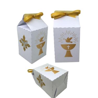 Imagem de 50 kit Lembrancinha de Batizado Criativa Caixa Milk
