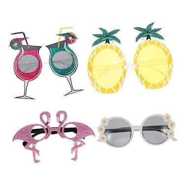 Imagem de Gadpiparty 4 Pcs Óculos De Festa Moda Masculina Óculos De Sol Da Moda Para Mulheres Óculos De Moda Para Mulheres Óculos De Baile Para Homens Óculos Elegantes Banquete Havaí Plástico Garota