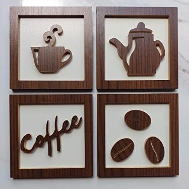 Imagem de Souvenir Decor 4 Quadros Cantinho Do Café Decorativos 3D