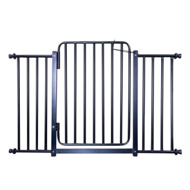 Imagem de Grade de Proteção para Crianças Bebês Pets Com Extensores Portas Escadas Vãos de 104/109 cm - 5/8" (Preta)
