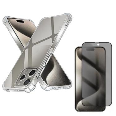 Imagem de Capa Capinha Anti Impacto + Película Premium Privacidade Compatível Com iPhone 15, 15 Plus, 15 Pro, 15 Pro Max - (Hard Glass Store) (iPhone 15 Plus (6.7))