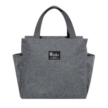 Imagem de Bolsa Sacola Térmica Lancheira Marmita Academia Trabalho Com Forro Duplo de Alumínio (Cinza)