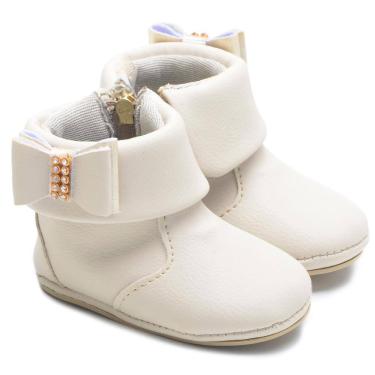 Imagem de Botinha Feminina Infantil Bebê Casual Cano Alto Laço