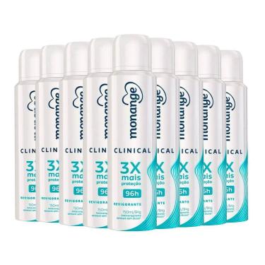 Imagem de Kit Desodorante Aerosol Monange Clinical Revigorante 150ml - 9 Unidades