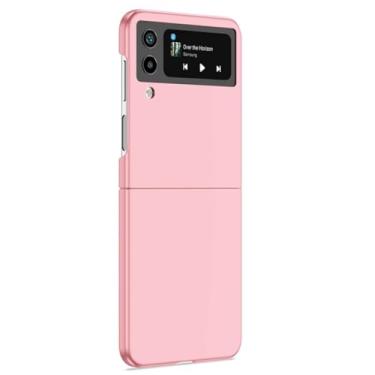 Imagem de Para samsung z flip 5 4 3 2 caso untra fino anti-impressão digital à prova de choque capa dura para telefones z flip, rosa, para galaxy z flip 4