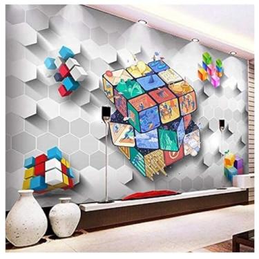 Imagem de TUYIFA Papel de parede 3D papel de parede industrial sala de estar quarto TV sofá fundo mural de parede (158''x110'' (400x280cm), pano de seda)