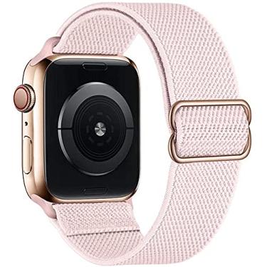 Imagem de Hoopyeecase Alongado Nylon Solo Loop pulseira de relógio Compatível com Apple Watch 42mm 44mm, Ajustar Alongamento Trançado Esporte Elásticos pulseira Compatível com iWatch Series 6/5/4/3/2/1 SE