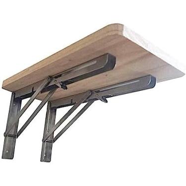 Imagem de Mesa dobrável de parede suspensa, mesa de computador com folhas suspensas, material de madeira, bancada de trabalho multifuncional, uma cor, 60x30