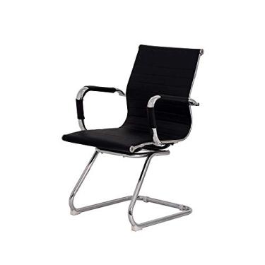 Imagem de Cadeira Escritório Interlocutor Stripes Fixa PU Preta