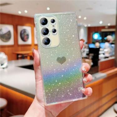 Imagem de Capa de telefone gradiente amor coração glitter para Samsung Galaxy S23 S22 S21 Ultra Plus S20 FE A52S A23 A33 A53 A14 A24 A34 A54 capa, 5, para Samsung A13 (5G)