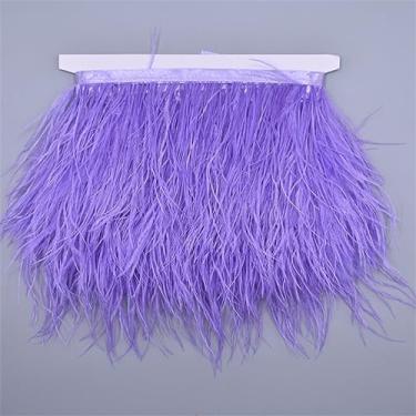 Imagem de 10 metros de penas de avestruz na fita 8-10 cm franja de saia em fita guarnições de penas de avestruz guarnições de costura cor 18