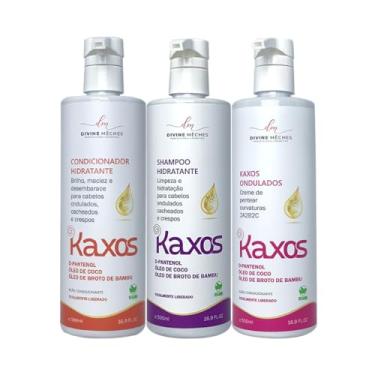 Imagem de Kit Divine Mèches Kaxos Shampoo, Condicionador, Creme para Ondulados