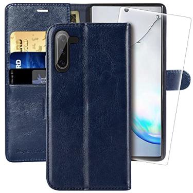 Imagem de 0MONASAY Capa carteira para Galaxy Note 10, 6,3 polegadas, [protetor de tela incluído] [bloqueio RFID] Capa flip de couro com suporte para cartão de crédito para Samsung Galaxy Note 10