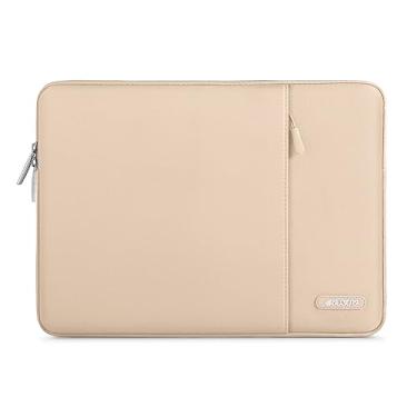 Imagem de Capa MOSISO para laptop de 13 a 13,3 polegadas, compatível com MacBook Air/Pro 13”/Pro 14”, notebook HP, Dell, ASUS, Lenovo, bolsa vertical de poliéster com bolso, damasco
