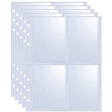 Imagem de Pacote com 40 320 bolsos, 6 anéis A5 para fichário, capas para photocard de 6 x 8 cm, protetor de página de cartão de foto Kpop com 4 bolsos duplos, folhas de manga de cartão colecionáveis