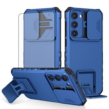 Imagem de Asuwish Capa de celular para Samsung Galaxy S23 Plus 5G com protetor de tela de vidro temperado e capa de câmera deslizante com suporte fino, acessórios para celular S23+5G S23plus 23S + S 23 23+