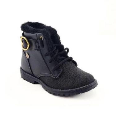 Imagem de Bota Infantil Feminina Kidy Glitter Com Pelinho e Cadarço-Feminino