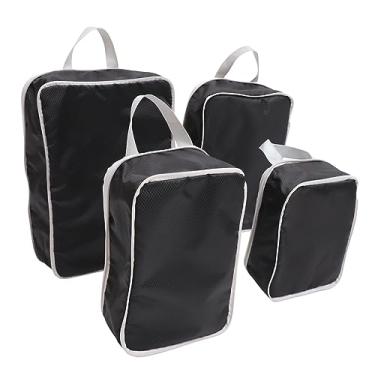 Imagem de 4 unidades de cubos de embalagem de compressão para mala de mão Cubos de embalagem grandes Cubos de embalagem suspensos Os melhores cubos de embalagem Cubos de compressão Acessórios de poliéster para