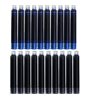 Imagem de 24 Unidades Recarga Refil Caneta Tinteiro Cartucho Carga (Azul - 12 unid. - Preto 12 unid.)