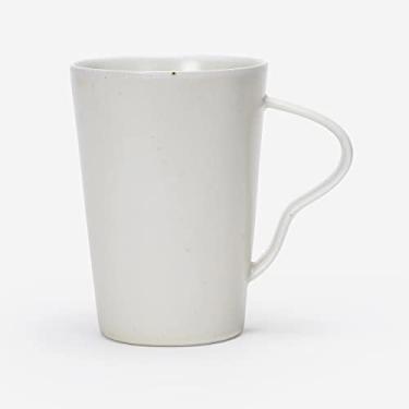 Imagem de globe faith Caneca de café expresso de cerâmica pequena chique, xícara de chá de argila rústica feita à mão para casa e escritório com alça exclusiva, segura para lava-louças e micro-ondas, branco