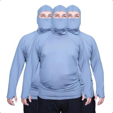 Imagem de 03 Camisa Segunda Pele Plus Size Manga Longa Masculina UV50-Masculino