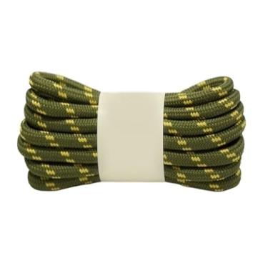 Imagem de Cadarços Redondos Para Caminhadas Ao Ar Livre, Cadarços Esportivos Para Crianças, Tênis, Cadarços De Comprimento(Army green yellow,100cm)