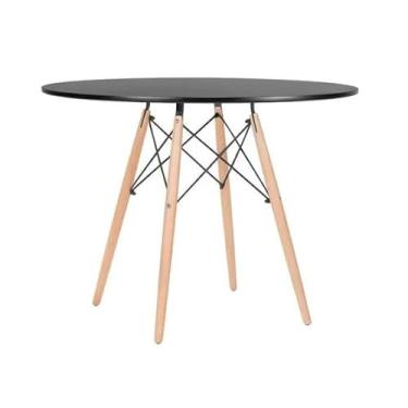 Imagem de Mesa de Jantar Redonda Eames Eiffel 80cm PRETA