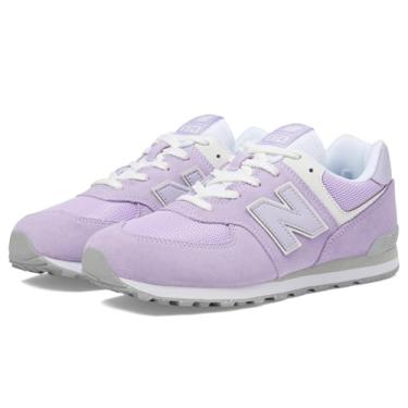 Imagem de New Balance Tênis unissex infantil 574 V1 Essentials Comfort com cadarço, Lilás Glo/Lavanda brilhante, 6 Big Kid