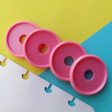 Imagem de Kit 12 Discos G 32mm de Caderno Infinito Sistema Inteligente Amor Infinito Cadernos - Círculo (Rosa Pink Metalizado)