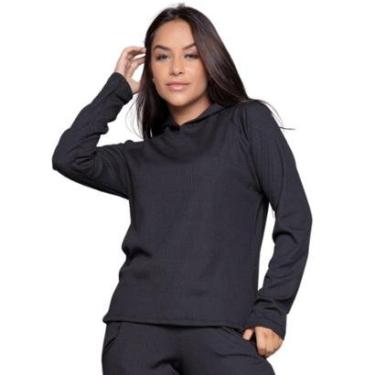 Imagem de Blusa Comfy Canelada Bella Fiore Com Capuz Frio Roupa Para Inverno Moda Casual-Feminino