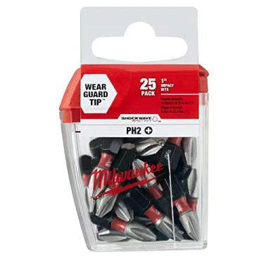 Imagem de Milwaukee 48-32-4604#2 Phillips Shockwave Empreiteiro de brocas de inserção (pacote com 25)