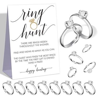 Imagem de Jogo minimalista de caça de anel, decoração de chá de panela, jogo de chá de casamento, jogos de festa de noivado, caça ao tesouro de despedida de solteira, lembrancinhas de chá de panela para