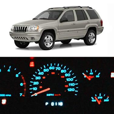 Imagem de WLJH Kit de pacote de lâmpadas LED de painel de instrumentos azul gelo super brilhante para Jeep Grand Cherokee ZJ 1999-2004, pacote com 6