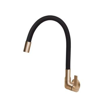 Imagem de Torneira Cozinha ou Lavatório  Parede Gourmet Color 22267-C91 Marchezan Preto e Ouro  Fosco