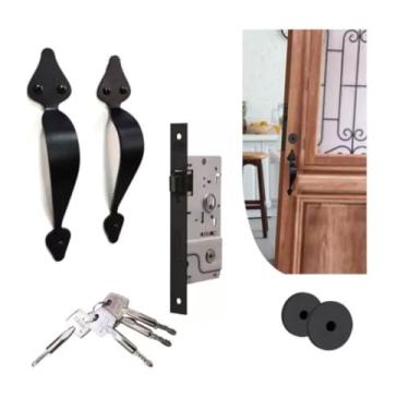 Imagem de Fechadura Com Puxador Blim Blim Porta De Entrada Stam Tetra