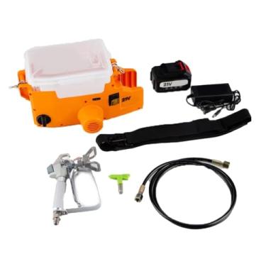 Imagem de HENGJINGTR 500W Alta Eficiência Airless Máquina de Pulverização, 1.7L Recarregável Sem Fio Pintura Pulverizador, 6 Velocidade de Engrenagem, Velocidade para Decoração de Casa