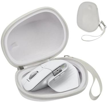Imagem de Capa compatível com mouse sem fio Logitech MX Master 3s/3, bolsa de armazenamento de mouse Bluetooth portátil - branca