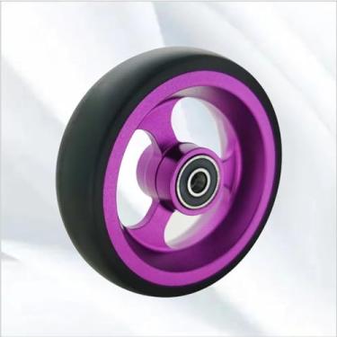Imagem de Roda de substituição, roda de rodas manual de 4/5 polegadas, rodízio de roda traseira não inflável, acessórios de roda de substituição para cadeira de rodas universais, rodízios dianteiros - azul