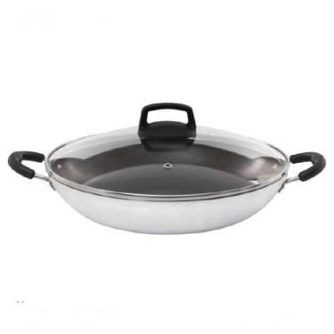 Imagem de Paellera Antiaderente Grande Profissional 32cm Com Tampa