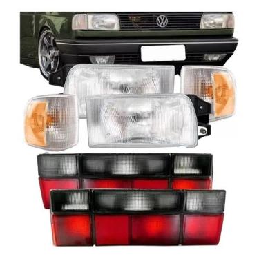 Imagem de Kit Farol Gol Quadrado 91 92 93 94 95 + Pisca + Lanterna Fumê - Shelte