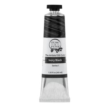 Imagem de Tusc & Pine Tinta a óleo artística - Preto marfim, 40 ml, não amarela, consistência rica e cremosa, carga máxima de pigmento, tintas a óleo moídas em lote pequeno feitas nos EUA para artistas