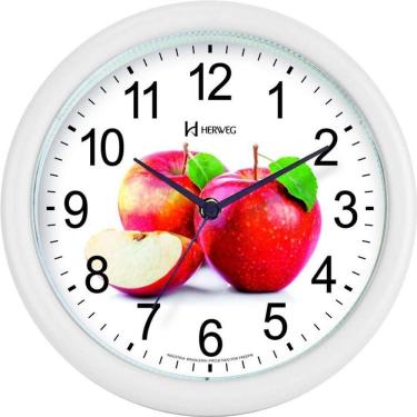 Imagem de Relógio De Parede Cozinha Redondo Decoração. 6105 21cm Branco